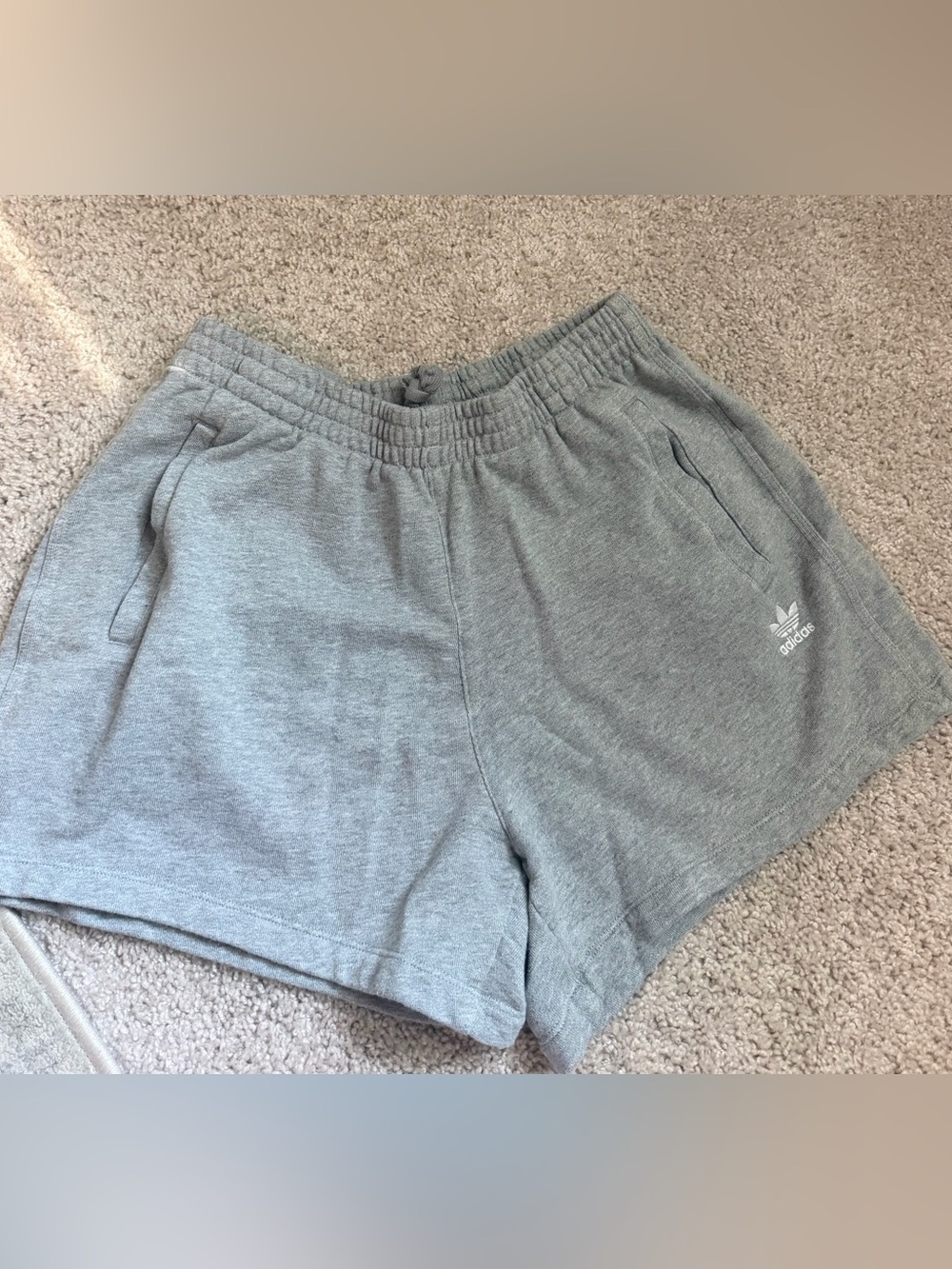 adidas Women's Light Gray Athletic Lounge Shorts